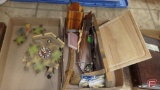 Cuckoo clock made in Germany, needs repair/assembly, and wood items, cutting board, wall shelf,