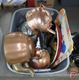 Metal teapots and trays