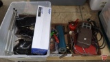 Electric timer with outlets, oil can, garden duster, lawn/garden sprinkler, spigot, hand drill,