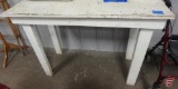 Painted wood table, 36inHx48inWx23inD. Table only - contents not included