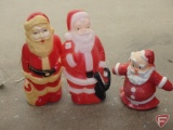 Christmas decoration: (3) blow mold santas