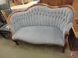 Gray velvet tufted loveseat sofa/settee, 51