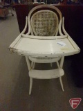 Painted cane back high chair