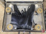 Roller Derby skates with case and S-19 Magic Bow Tyer