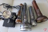 Vintage flashlights, (7) Winchester (1) Montgomery Ward, (1) RayOVac, and (1) Stewart Browne