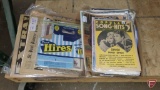 Vintage magazines, newspapers, advertising, documents, and matchbook covers, and
