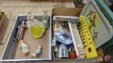 Treasured Memories shelf-sitters and figurine, sharks teeth, Stencil-It, plastic thermometer,