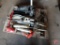 3 ton and 2-1/2 ton hydraulic floor jacks, 6 ton bottle jack, (1) air powered grease gun,