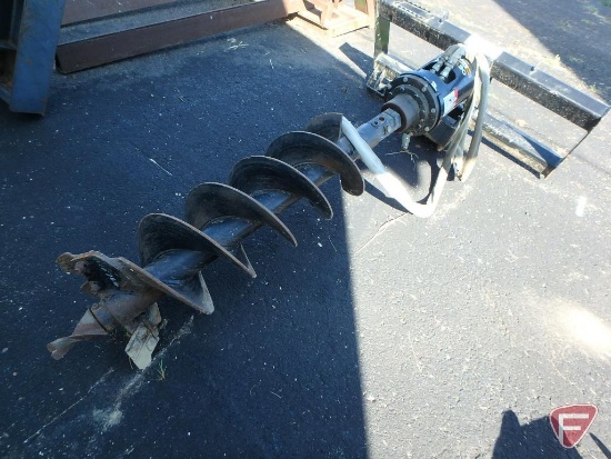 JD/John Deere Worksite Pro PA30 post hole skid loader attachment, with 12"x48" auger bit,