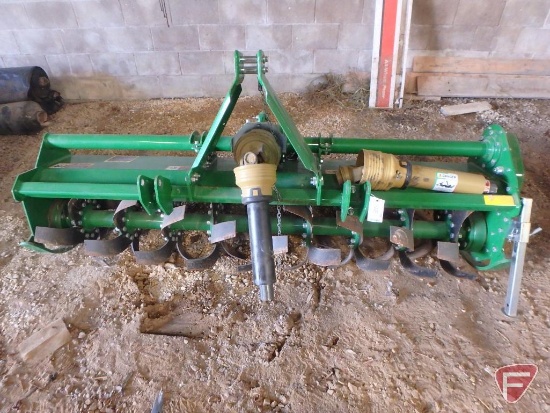 JD/John Deere 673 rear rotary tiller 3pt attachment, sn 1LV0673BTG0100166, 540 PTO with slip clutch