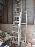 12ft aluminum ladder section, Keller 3116 16' aluminum extension ladder, (2) Little Giant work