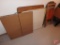 Wood Star Cafe folding chair, cardtables, chairs, rug remnants, two non matching headboards