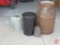 Milk can, coal pail with charcoal, watering can, shovel