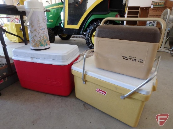 Weber grill, Rubbermaid cooler, Coleman cooler, grilling accessories,