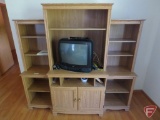 Wood entertainment center only, 69