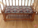 Wood bench upholstered seat 18