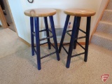Two wood stools