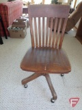 Vintage Wood swivel rolling chair