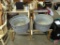 Lovell wringer wash stand with (2) round galvanized tubs