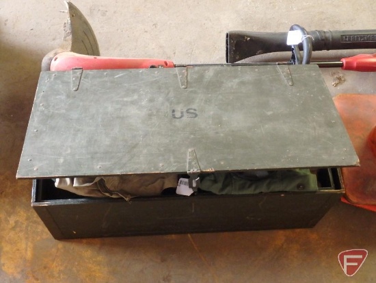 Texas wood trunk service locker with military clothes