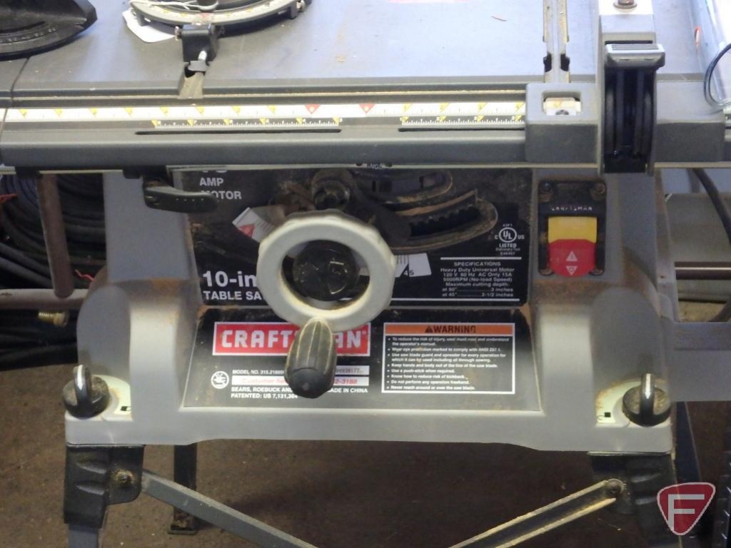 Craftsman 10in table saw, model no.315 