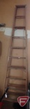 Industrial 10 ft wood step ladder