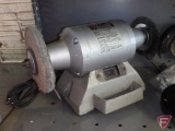 Skil 6in Bench Grinder, anvil, and index of drill blanks. Contents of shelf