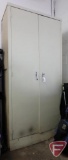 Locking metal storage cabinet, with key, 78inHx36inWx18inD