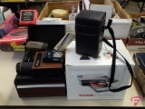 Bell Howell slide projector, Pana-vue slide viewer, Kodak Easyshare camera,