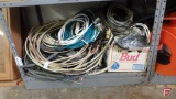 Electrical wire and cord, light receptacles, extension cords, cord wheels, trouble light,