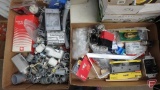 Electrical supplies, outlet/switch boxes, (2) Square D Company circuit boxes,