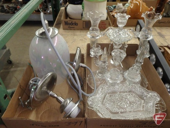 Candle holders-glass, wood, and metal, tealight candles, votive glass holders and