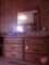 Wood dresser with mirror, 6 drawers, 70inHx51inWx17inD. Dresser only, contents are NOT included
