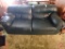 Green leather sleeper sofa, 75inW