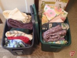 Blankets, throws, quilts. Contents of 2 totes