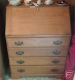 Baumritter wood secretary desk with 4 drawers, 40inHx30inWx17inD.