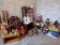 Assortment of Holiday/Christmas decorations, nativity scene, ornaments, spiral tree with 300 lights,