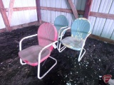 (3)Vintage metal lawn chairs