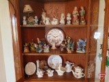 Collection of birds, angels and pitchers. Contents of 3 shelves