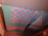 (2) homemade quilts, some staining/fading