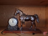 Lincoln table top electric clock with horse, cord needs repair