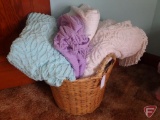 Chenille bedspreads in basket