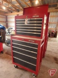 Craftsman 2pc 13 drawer tool chest on casters with key