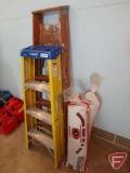 (2) TCC 70lb dried sand tubes and Werner 4' fiberglass step ladder, and 5' wood step ladder