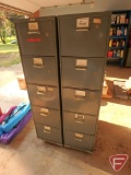 (2) 5 drawer metal file cabinets on rollers
