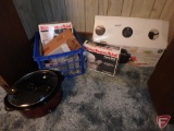 General Electric roaster oven, Kitchenaid attachments: (2) slicer/shredders, pouring shield, wisk,