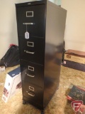 Hon 4 drawer metal file cabinet on rollers