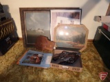 Lone Ranger and Tonto poster, pictures, Toro wood clock, display replica black powder guns, and