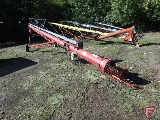 2012 Sudenga 12" x 56' 540 PTO auger, installed gear reduction and electric motor to lower/raise