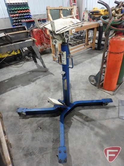 Cornwell Tools pedestal pit transmission jack on steel casters, 1000 lb. capacity